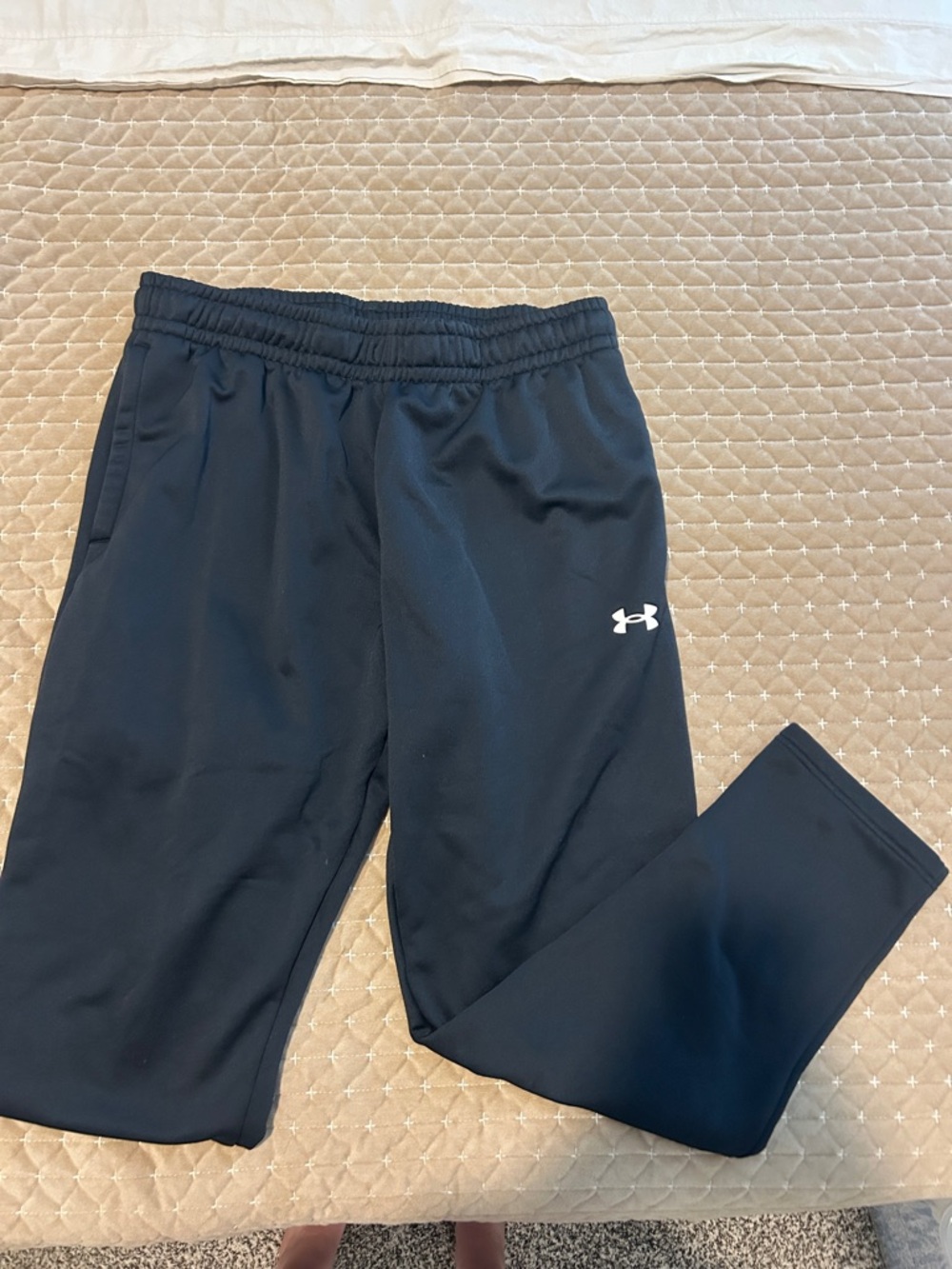Under Armour Black Track Pants with White Logo